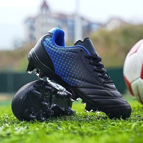 Vista 6 de LIZRHA Zapatos de fútbol para niños y niñas, tacos de fútbol para niños y niñas, zapatos de fútbol atléticos para exteriores, zapatos de fútbol