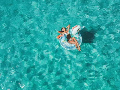 Vista 9 de Poolcandy - Flotador inflable de animal para piscina, tamaño extra grande de 48 pulgadas, múltiples estilos de animales