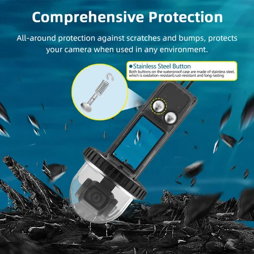 Vista 4 de 40M (131ft) Osmo Pocket 3 carcasa de buceo subacuático Carcasa protectora para DJI Osmo Pocket 3 Accesorios impermeables-Negro