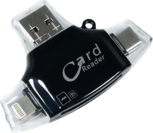 Vista 2 de BoxWave Gadget inteligente compatible con Leapfrog LeapPad Academy - AllReader lector de tarjetas SD, lector de tarjetas microSD Compact USB - Negro