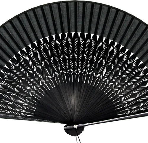 Vista 3 de Abanico de mano plegable de bambú de seda para hombresmujeres, chinojaponés, para regalo, baile, festival, club, raro, evento, fiesta, decoración