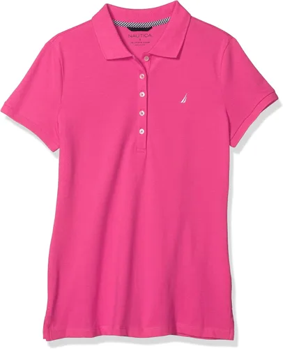 Vista 10 de Camiseta de polo Nautica para mujer de manga corta 5 botones transpirable 100 algodón
