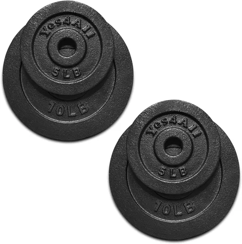 Vista 2 de Yes4All Juego de mancuernas ajustables de hierro fundido de 1.15 pulgadas, 30 libras, para gimnasio en casa, entrenamiento de fuerza, entrenamiento