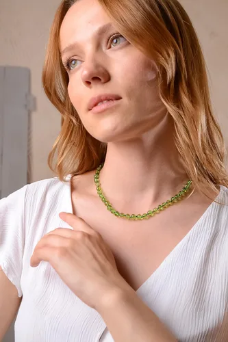 Vista 45 de Collar de ámbar para mujer con cierre de plata chapada en oro de 18 quilates, 19 pulgadas con extensor de 2 pulgadas, hecho a mano con cuentas