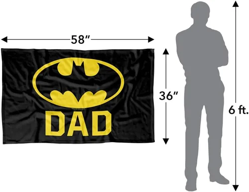 Vista 4 de LOGOVISION Batman Bat Dad - Manta polar de 36 x 58 pulgadas, Bat Dad
