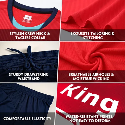 Vista 4 de LAIFU Camisetas de fútbol personalizadas para niños, jóvenes y adultos, uniformes de fútbol personalizados con logotipo del nombre del