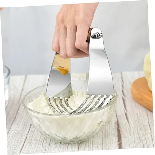 Vista 3 de Cortador de masa de acero inoxidable, licuadora de pastelería, herramienta de horneado manual para masa y mantequilla fría, utensilio de cocina