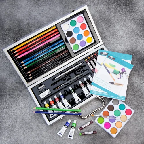 Vista 8 de Royal & Langnickel Essentials - Juego de arte de caja para principiantes de 85 piezas de medios mixtos