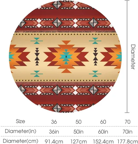 Vista 4 de Mantel azteca, diseño geométrico tribal, decoración rústica de nativos americanos, estilo suroeste, impermeable, lavable, para decoración de cocina