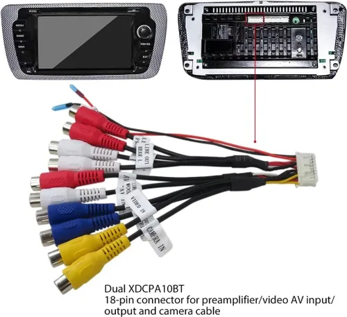 Vista 3 de XDCPA10BT dual para pre-amplificador/salida de entrada AV de vídeo y cable de la cámara 18 Pin conector transmisión rápida