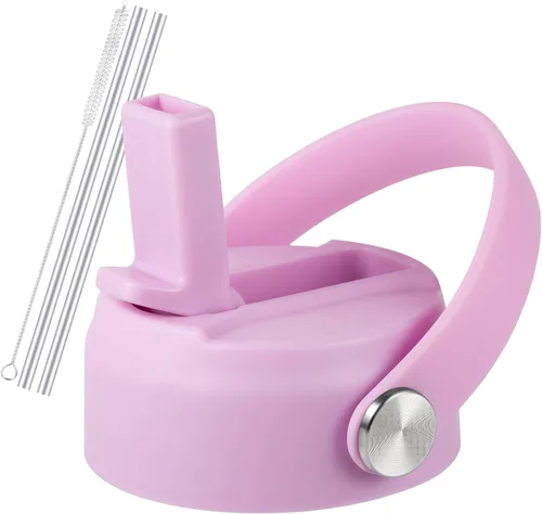 Vista 10 de Tapa de popote RRegeny para Hidromatraz de Boca Ancha 32 40 oz, Tapas con asa flexible compatible con Hidromatraz, Tapa deportiva de repuesto
