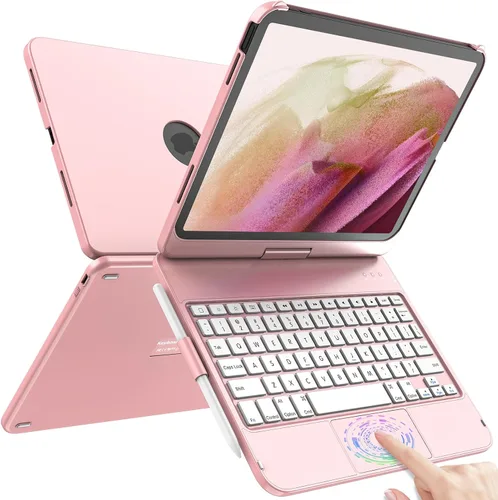 Vista 11 de TQQ Funda Touch para iPad (A16) de 11ª generación con teclado (11 pulgadas, 2025) y 10ª generación (10.9 pulgadas, 2022) – 360° giratorio, delgado