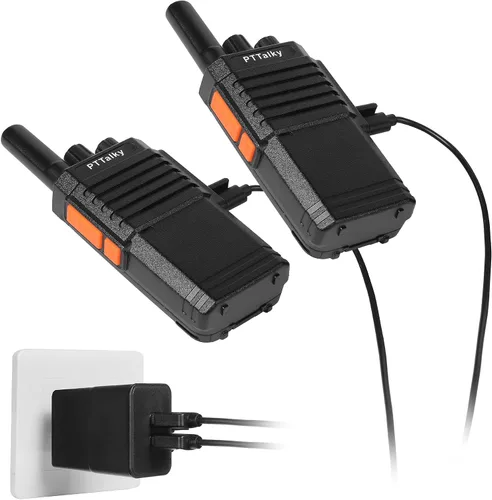 Vista 5 de Walkie Talkies para adultos, FR2 Walkie Talkies de mano de largo alcance, radio bidireccional FRS portátil, carga USB-C recargable, VOX, sin