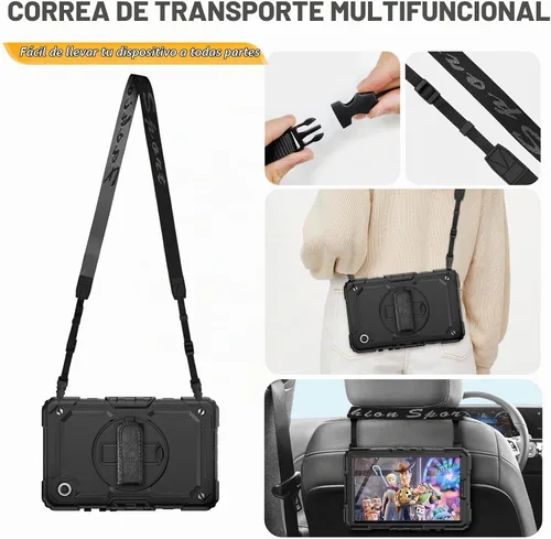 Vista 7 de HXCASEAC Funda para Samsung Galaxy Tab A9 de 8,7 pulgadas, protectora con protector de pantalla/correa de mano/soporte para bolígrafo, resistente a
