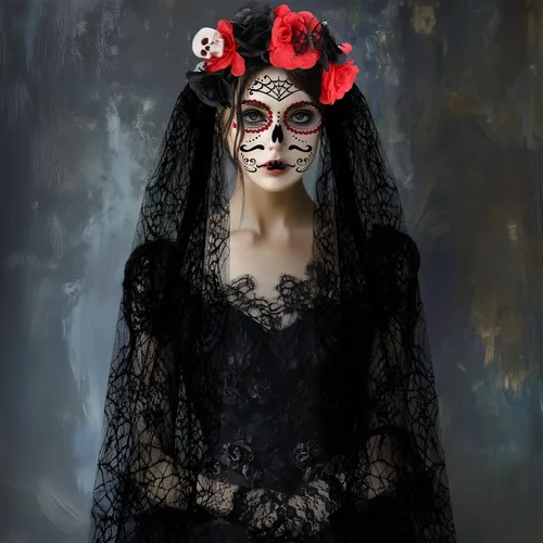 Vista 4 de SelfTek Halloween Day of the Dead Costumes