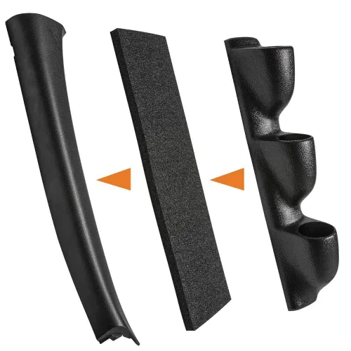 Vista 5 de GlowShift Porta instrumentos universal en negro para pilar triple - Compatible con cualquier marca/modelo de auto o camión - Plástico ABS - Monta