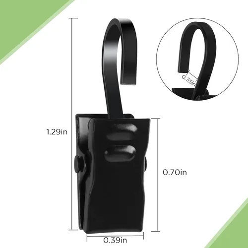 Vista 2 de 50 clips para luces de toldo, ganchos de acero inoxidable, ganchos de cortina, clips de Bulldog para colgar mantel, toallas, clips para camping