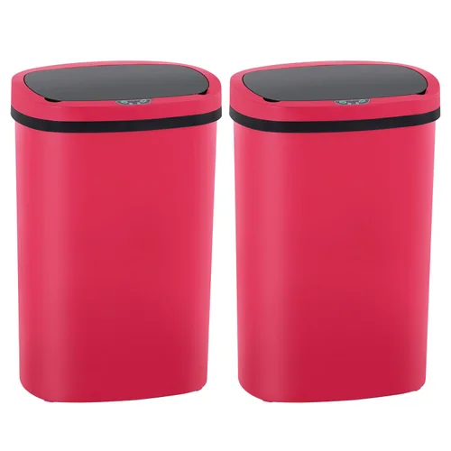 Vista 19 de PayLessHere Bote de basura de plástico de 13 galones Negro Tapa automática sin contacto con sensor de movimiento Bote de basura de cocina