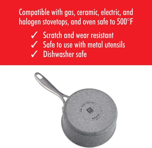 Vista 6 de ZWILLING Vitale - Sartén antiadherente de 1 cuarto de galón con tapa, utensilios de cocina de aluminio, sartén para cocinar todos los días
