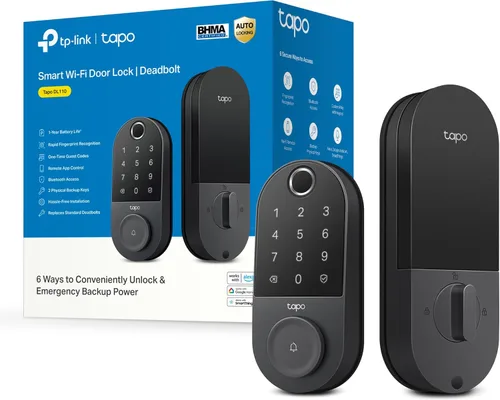Vista 11 de Tapo - Cerradura inteligente de puerta con cerradura de perilla Wi-Fi - Reconocimiento de huellas dactilares, botones táctiles sin llave y monitoreo