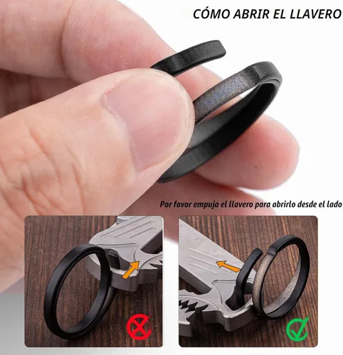 Vista 3 de TISUR Llaveros de titanio, anillos de llavero resistentes