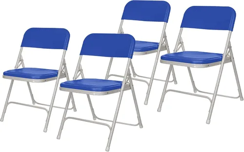 Vista 15 de OEF Furnishings OEF810 OEF800 Series Silla plegable de plástico ligero (asiento negro, marco negro, paquete de 4)