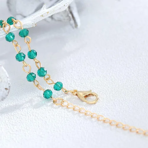 Vista 6 de Olbye Gargantilla de piedra lunar arco iris, collar simple personalizable, collar de joyería para mujeres y niñas, Metal