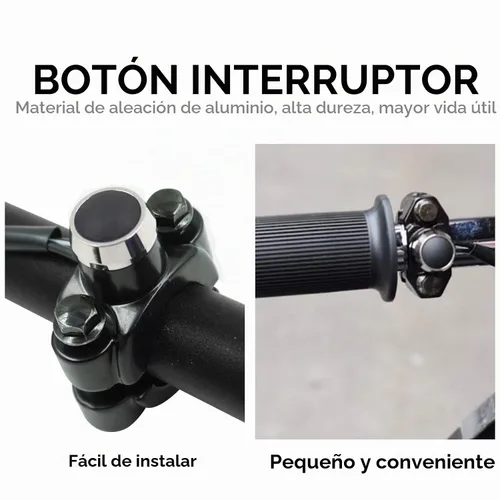 Vista 4 de Interruptor de control de manubrio de motocicleta de aluminio, botón de claxon y arranque de acción momentánea de 7/8 pulgadas con dos conectores