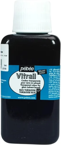 Vista 14 de Pebeo Vitrail, pintura efecto vitral, botella de 8.5 fl oz, color azul oscuro