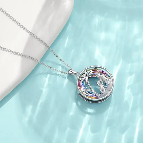 Vista 3 de POPKIMI Regalos para perros, collar de perro para mujer, collar con dije de perro de plata esterlina con cristal para perro, regalos conmemorativos