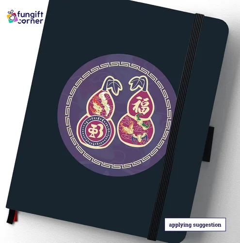 Vista 6 de Five Blessings Wu Lou - Calcomanías de amuleto de Feng Shui, símbolo de salud, riqueza, vitalidad, amor y buena fortuna, regalo de Feng Shui