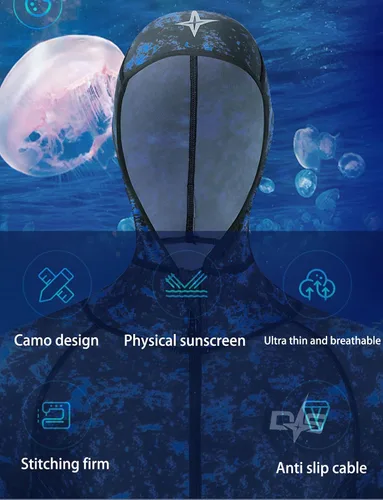 Vista 3 de Traje de baño de cuerpo completo para hombres y mujeres, traje de baño de manga larga con protección UV, surf, natación, buceo, esnórquel, trajes