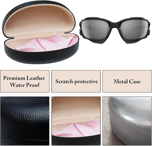 Vista 6 de Funda grande para lentes de sol, carcasa rígida de gran tamaño, funda protectora para gafas de sol y gafas de sol