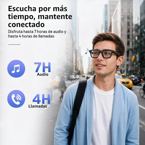Vista 4 de Gafas inteligentes AI con cámara, 8MP, asistente GPT, traducción en tiempo