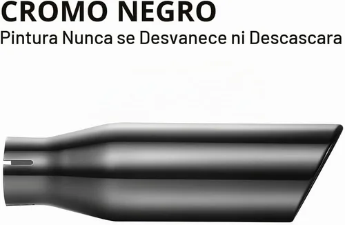 Vista 2 de A-KARCK Puntas de escape negras cromadas de 2.25" de entrada, punta de silenciador con revestimiento que nunca se desvanece ni se descascarilla