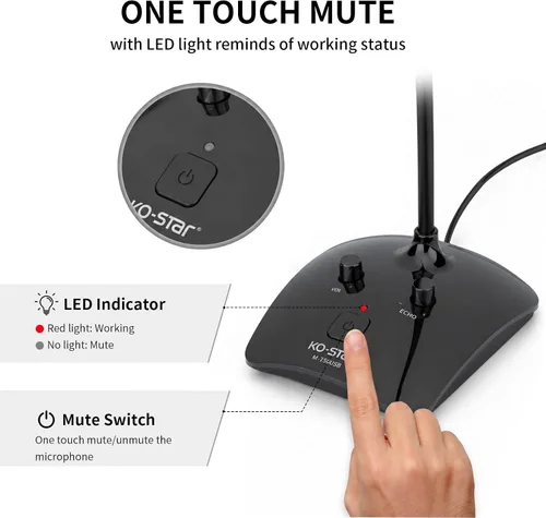 Vista 5 de Micrófono USB de cuello de cisne para conferencias, micrófono de escritorio omnidireccional flexible de 360° con cancelación de ruido, botón