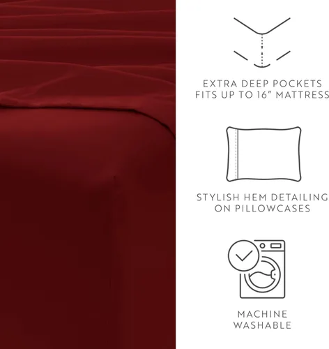 Vista 73 de ienjoy Home Linen Market - Juego de sábanas de 6 piezas, color rubor, tamaño King Blush