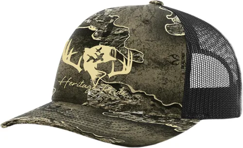 Vista 23 de Heritage Pride Sombrero de camionero de malla bordada para hombre de caza de pato de pesca de ciervos