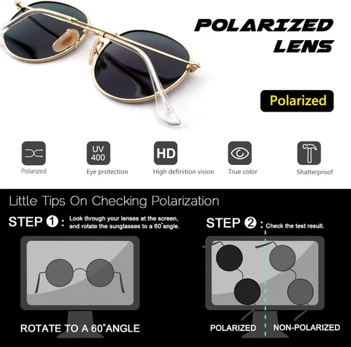 Vista 4 de CGID E01 Lennon - Gafas de sol polarizadas redondas unisex