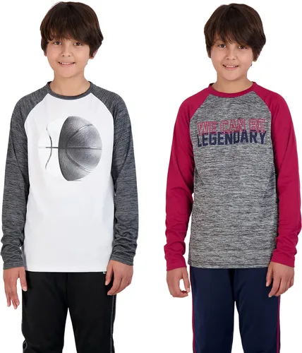 Vista 3 de Hind Conjunto de camiseta de 4 piezas de manga larga activa de secado rápido y pantalón deportivo deportivo deportivo para niños para deportes