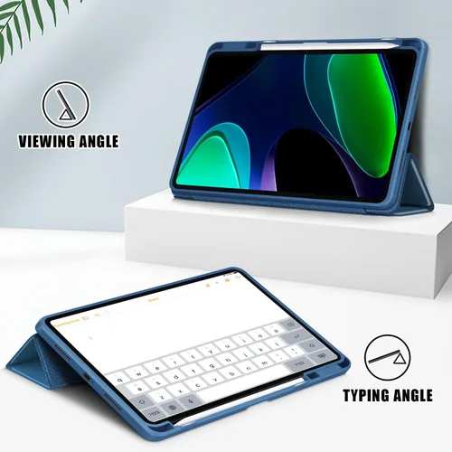 Vista 2 de Funda para Xiaomi Pad 6 de 11 pulgadas, carcasa rígida transparente para Xiaomi Pad6 Pro 2023, con encendido y apagado automático, azul oscuro