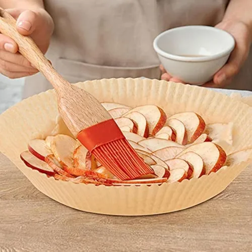Vista 7 de 200 PCS Air Fryer Parchment Paper Liners Non-Stick Disposable Basket Unperforated Round for Baking Roasting Microwave (6.3 Inches, Natural) Natural