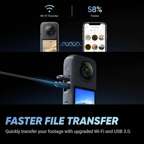 Vista 5 de Insta360 X4 Kit de Construcción - Cámara de construcción 360°, video HDR 360 de 8K30fps, foto de 72MP, lapsos de tiempo de 11K, compatible