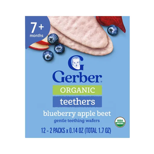 Vista 11 de Gerber Dientes orgánicos, mango, plátano, zanahoria, 12 cajas de conteo (paquete de 6)