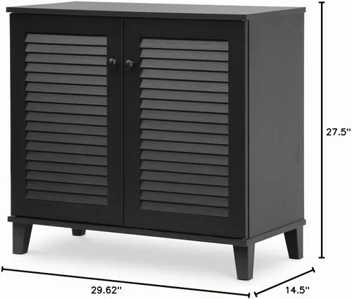 Vista 2 de Gabinete para almacenar calzado Baxton Studio Coolidge, Madera, Espresso