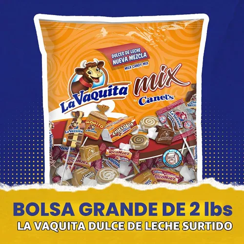 Vista 3 de Canel's La Vaquita Mix Bag - Mezcla de dulces surtidos de caramelos, coco, chocolate y nuez dulces suaves y duros, 2.0 libras