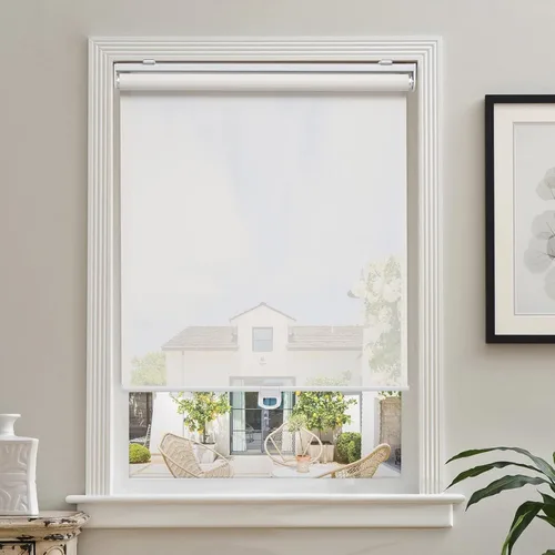 Vista 14 de AOSKY Persianas enrollables sin cordones para ventanas que filtran la luz, pantalla solar semitransparente, con 5% de apertura, protección UV