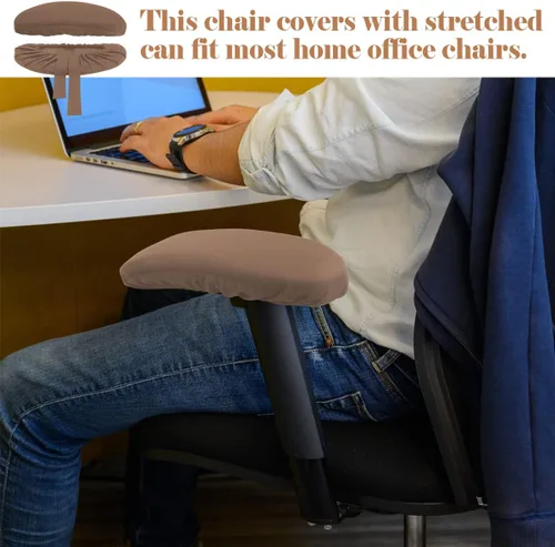Vista 5 de FERCAISH 2 fundas para brazos para sillas de oficina, extraíbles y de larga duración, elásticas para reposabrazos, almohadillas de esponja lavables
