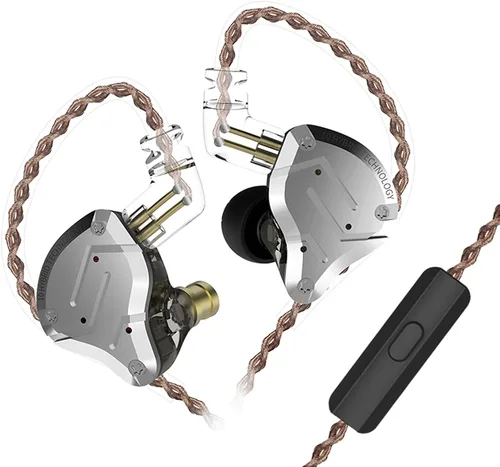 Vista 13 de KZ ZS10 Pro Monitor dentro del oído, Auriculares IEM con conductor híbrido 4BA+1DD, Auriculares HiFi para juegos con placa frontal de acero
