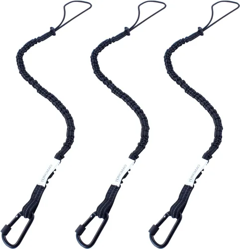 Vista 9 de Paquete de 3 cordones retráctiles para herramientas, correa de seguridad para herramientas de protección contra caídas con mosquetón de bloqueo